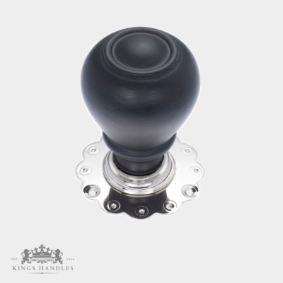 Ebonised Tulip Door Knob with Nickel Backplate (N ETU)