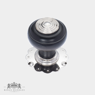 Ebonised Villa Door Knob with Nickel Backplate (N EVI)