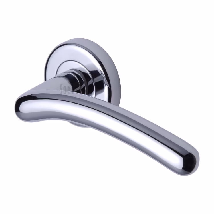 Ico Door Handle on Round Rose