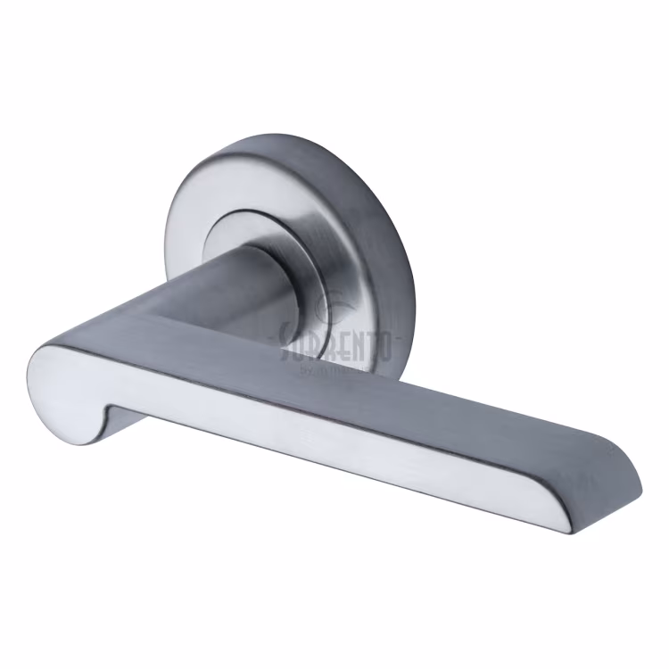 Lugano Door Handle on Round Rose