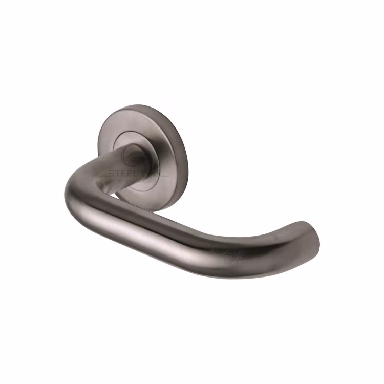 D Shaped Door Handle on Round Rose