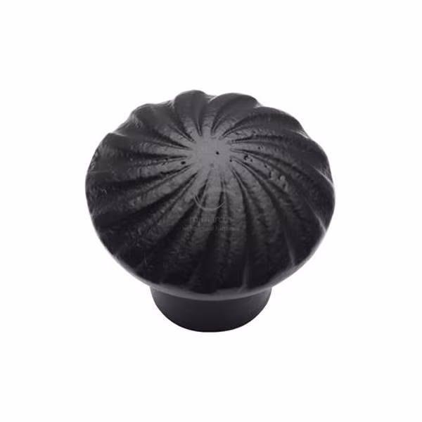 Matt Black Iron Wheel Cabinet Knob