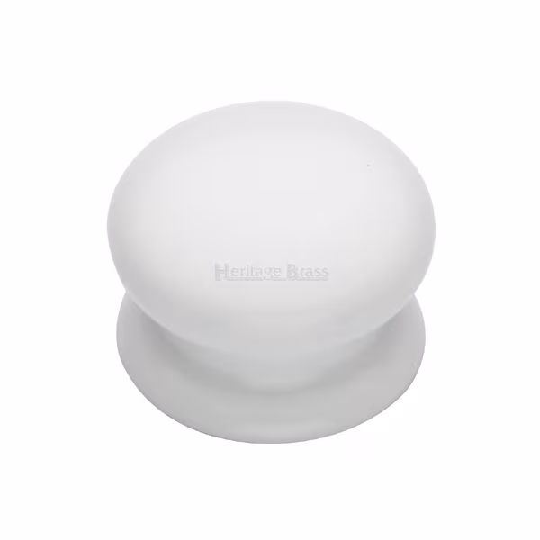 Porcelain Cabinet Knob Plain White