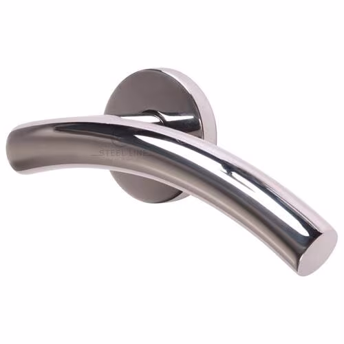 Tubular Door Handle on Round Rose