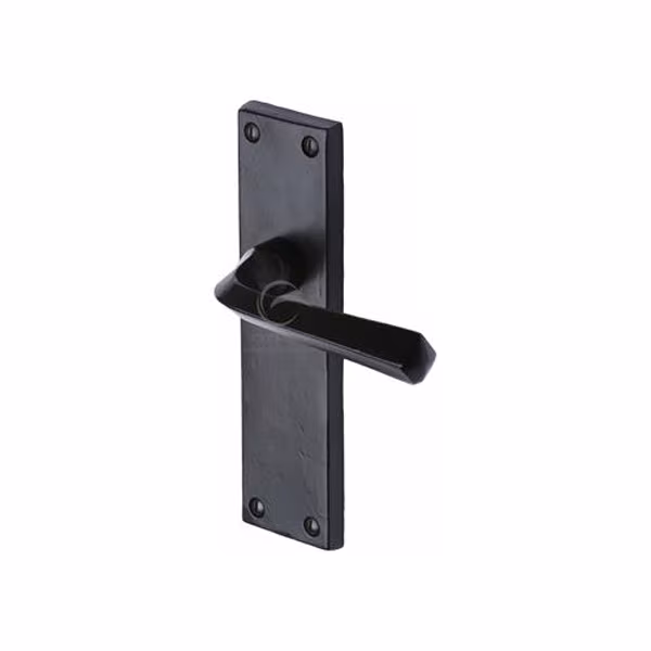 Black Iron Bridgnorth Door Handle on Plate