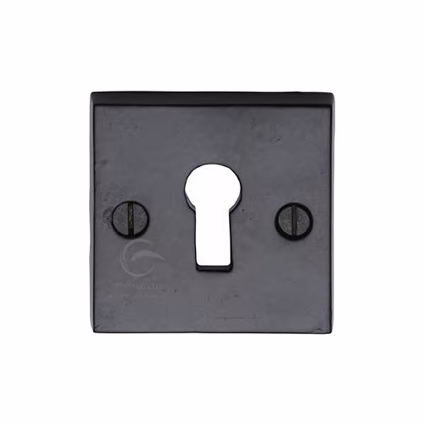 Standard Key Escutcheon Square Black Iron