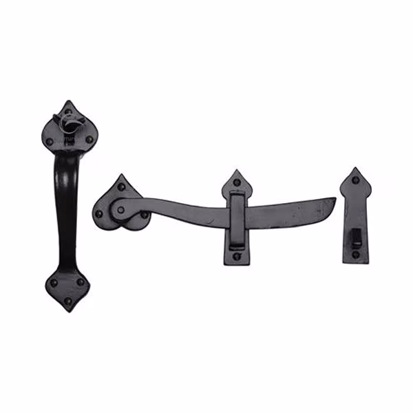 Black Iron Curved Gate Latch