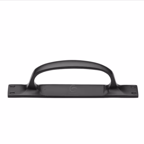 Matt Black Iron Cabinet Pull Handle On Plate