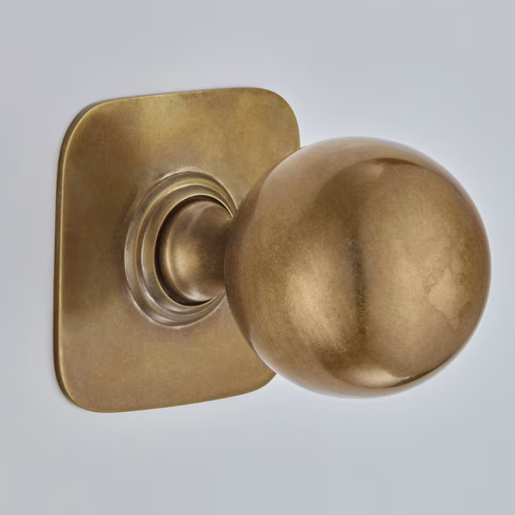 Ball Centre Door Knob On Square Rose