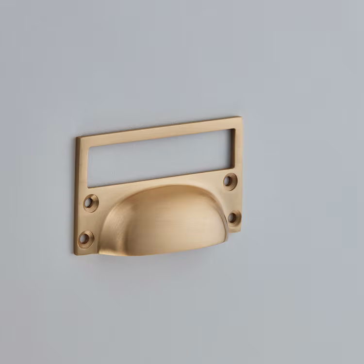Cast Drawer Pull with Card Frame