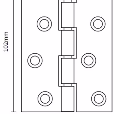 4" x 2 5/8" Butt Hinge - Phosphor Bronze Washered - Image 2