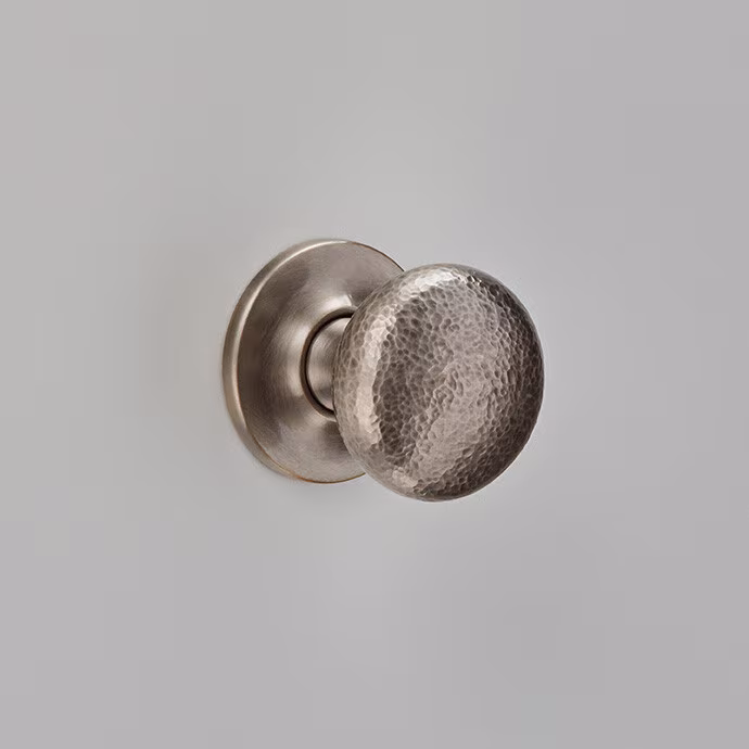 Hammered Cushion Knob on Plain Covered Rose