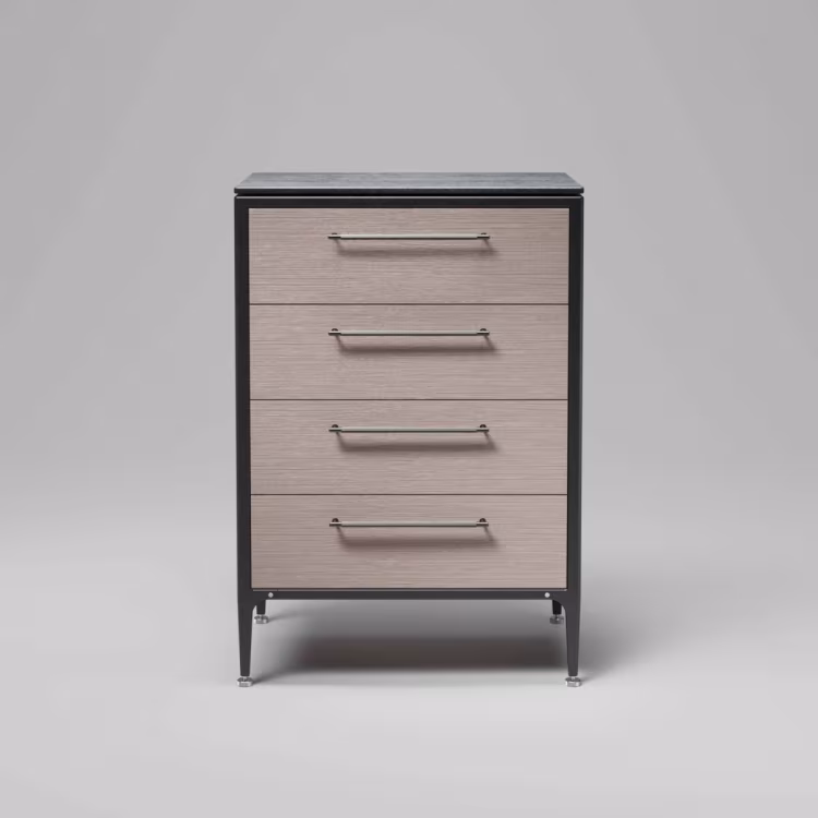 Dresser / Single / Silver Oak / Linear / Gun Metal