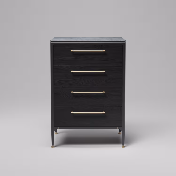 Dresser / Single / Black Ash / Linear / Brass