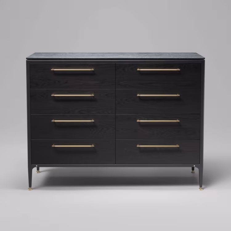 Dresser / Double / Black Ash / Linear / Brass