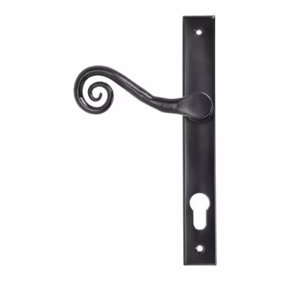 Black Monkeytail Slimline Lever Espag. Lock Set - RH - Image 2