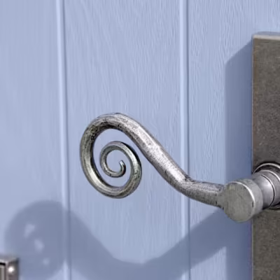 Pewter Monkeytail Slimline Lever Espag. Lock Set - LH - Image 5