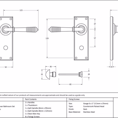Aged Brass Reeded Lever Bathroom Set - Image 4