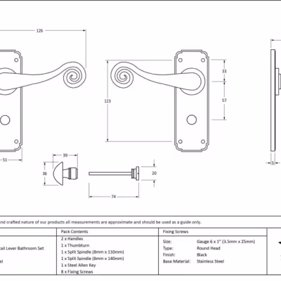 Black Monkeytail Lever Bathroom Set - Image 6