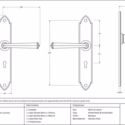 Beeswax Gothic Lever Lock Set - Image 2