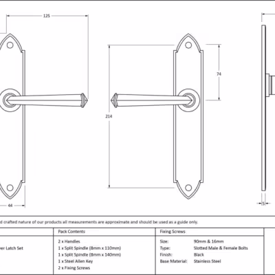 Black Gothic Lever Latch Set - Image 2