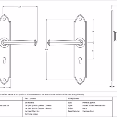 Black Gothic Lever Lock Set - Image 2