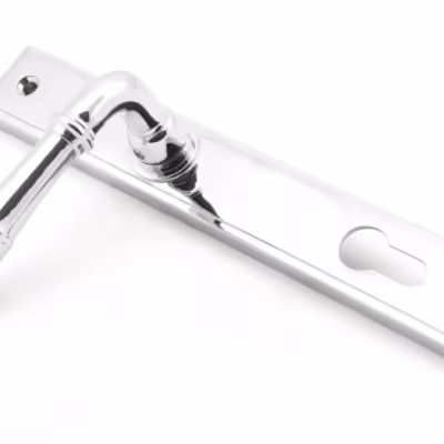 Polished Chrome Reeded Slimline Lever Espag. Lock Set - Image 3