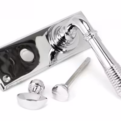 Polished Chrome Reeded Lever Bathroom Set - Image 3