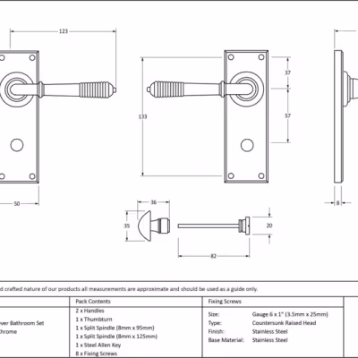 Polished Chrome Reeded Lever Bathroom Set - Image 4