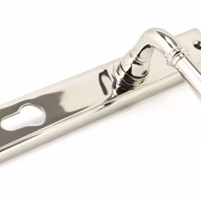 Polished Nickel Reeded Slimline Lever Espag. Lock Set - Image 3