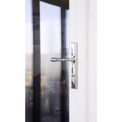 Polished Nickel Reeded Slimline Lever Espag. Lock Set - Image 6