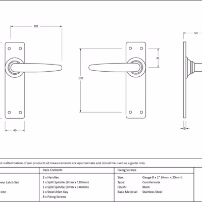 Black Smooth Lever Latch Set - Image 3