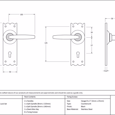 Black Oak Lever Lock Set - Image 2