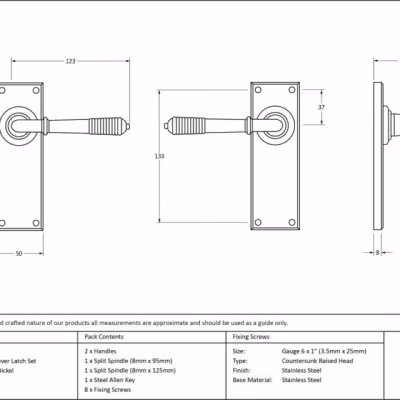 Polished Nickel Reeded Lever Latch Set - Image 3