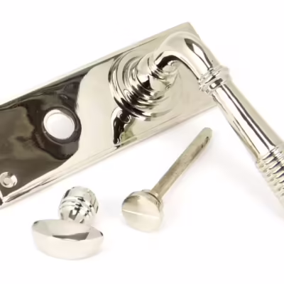 Polished Nickel Reeded Lever Bathroom Set - Image 3