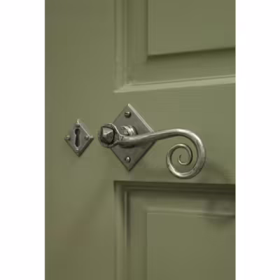 Pewter Monkeytail Lever on Rose Set (Diamond) - Image 4
