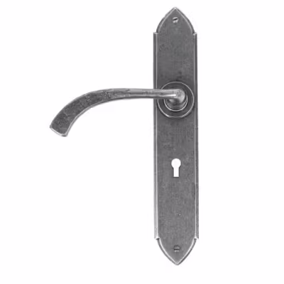 Pewter Gothic Curved Sprung Lever Lock Set