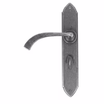 Pewter Gothic Curved Sprung Lever Bathroom Set