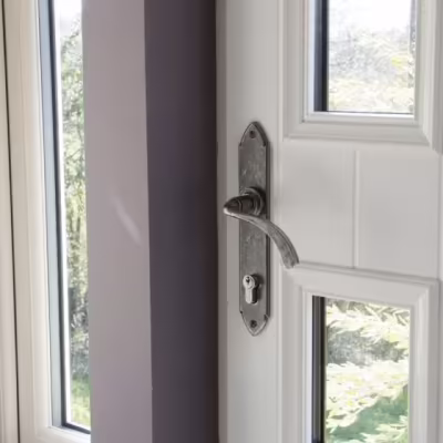 Pewter Gothic Curved Lever Espag. Lock Set - Image 3