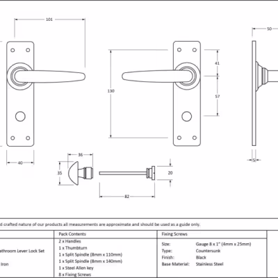 Black Smooth Lever Bathroom Set - Image 5