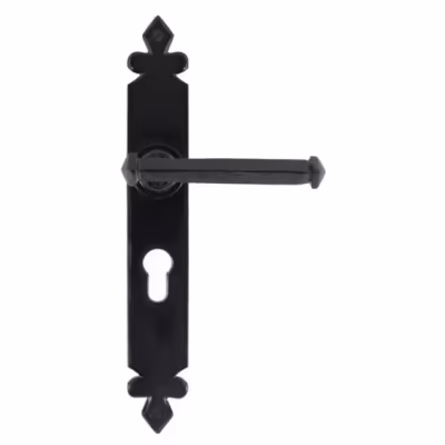 Black Tudor Lever Euro Lock Set