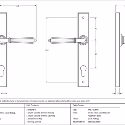 Aged Brass Hinton Slimline Lever Espag. Lock Set - Image 3