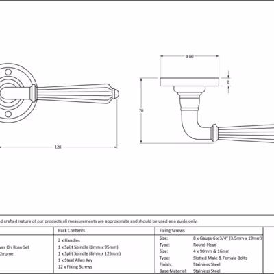Polished Chrome Hinton Lever on Rose Set - Image 3