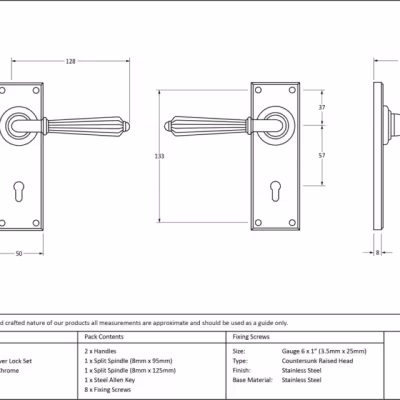 Polished Chrome Hinton Lever Lock Set - Image 5