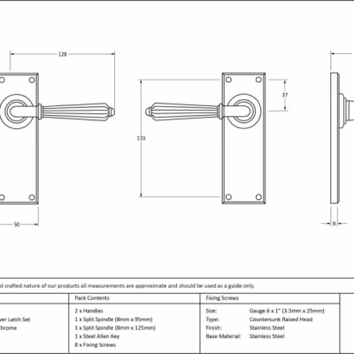 Polished Chrome Hinton Lever Latch Set - Image 5