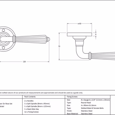 Polished Nickel Hinton Lever on Rose Set - Image 3