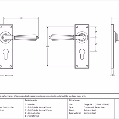 Polished Nickel Hinton Lever Euro Lock Set - Image 5
