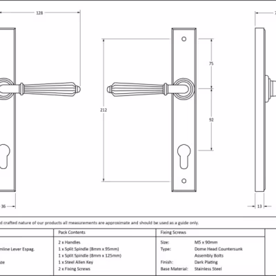 Aged Bronze Hinton Slimline Lever Espag. Lock Set - Image 6