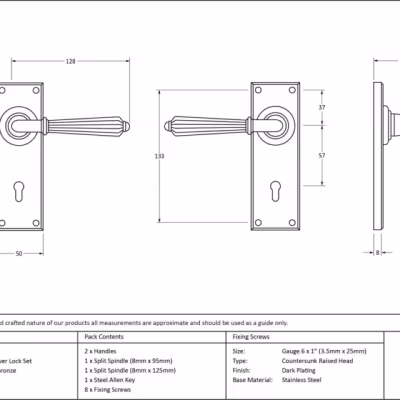 Polished Bronze Hinton Lever Lock Set - Image 5