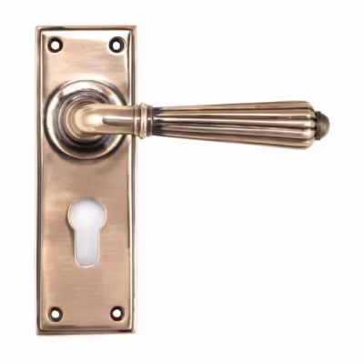 Polished Bronze Hinton Lever Euro Lock Set